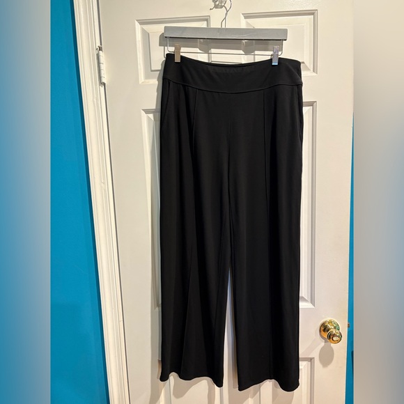 J.Jill wearever seamed full leg high waist pants pockets sz M black pull on - Picture 1 of 5
